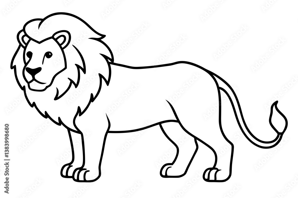 lion silhouette line art vector illustration with a white background lion silhouette line art vector illustration with a white background