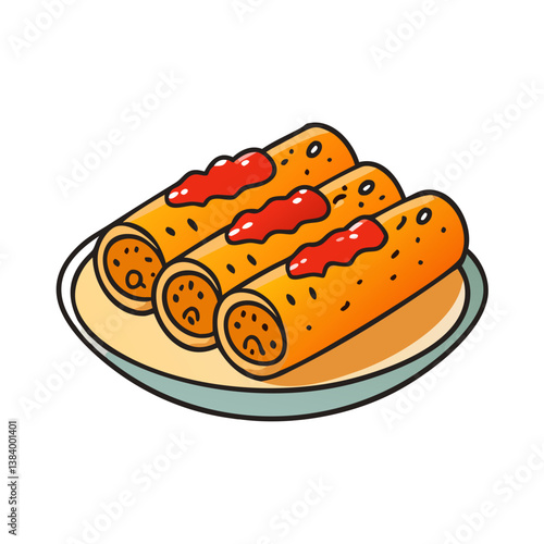 enchiladas vector art, enchiladas icon, food vector illustration