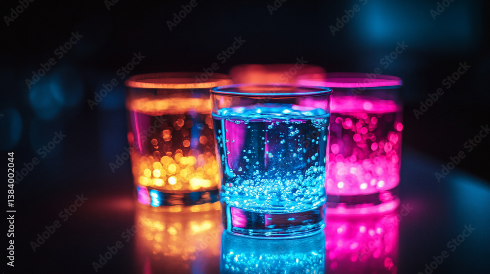 Colorful drinks in neon light (2) Colorful drinks in neon light (2)