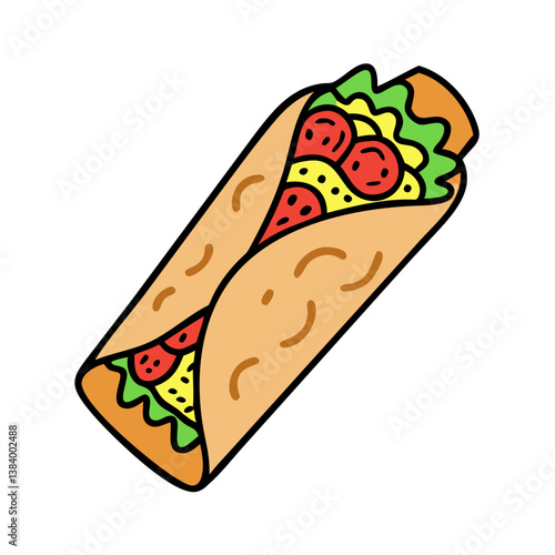 shawarma vector art, shawarma icon, food vector illustration