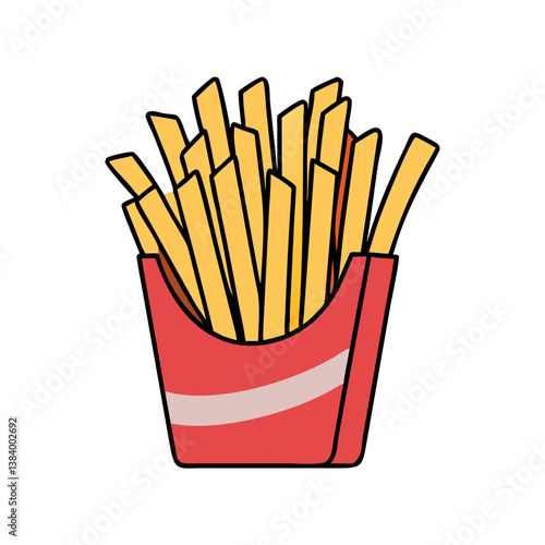french fries vector art, french fries icon, food vector illustration