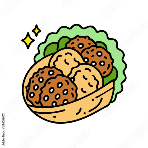 falafel vector art, falafel icon, food vector illustration