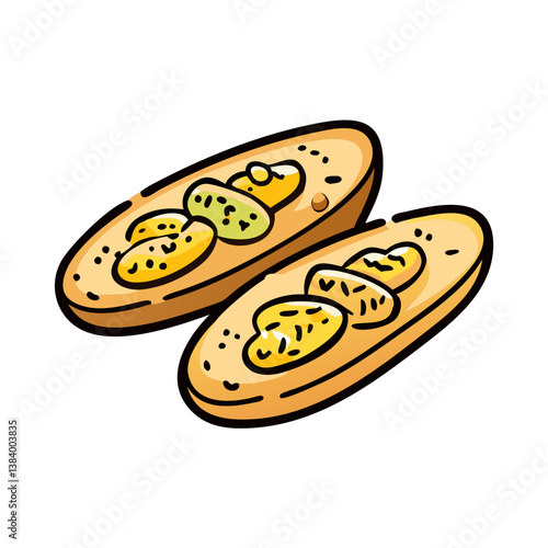 garlic bread vector art, garlic bread icon, food vector illustration