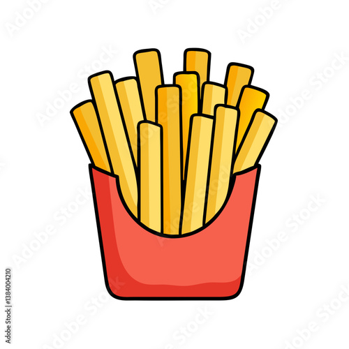 french fries vector art, french fries icon, food vector illustration
