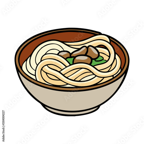 udon noodles vector art, udon noodles icon, food vector illustration