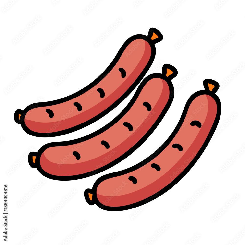 sausages vector art, sausages icon, food vector illustration sausages vector art, sausages icon, food vector illustration