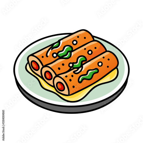 enchiladas vector art, enchiladas icon, food vector illustration