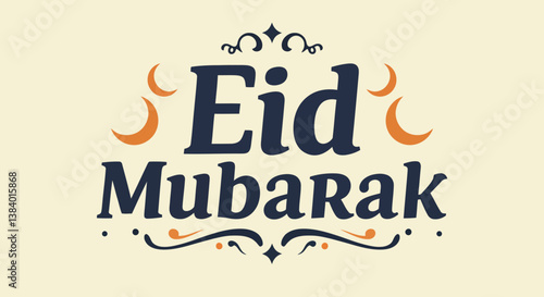 eid mubarak text vector