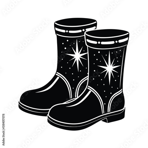 red rubber boots
