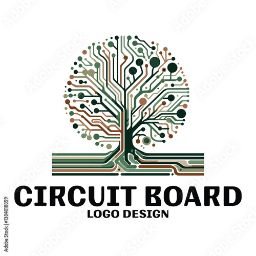 Circuit Board Vector Logo Design