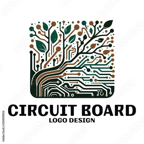 Circuit Board Vector Logo Design
