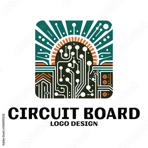 Circuit Board Vector Logo Design