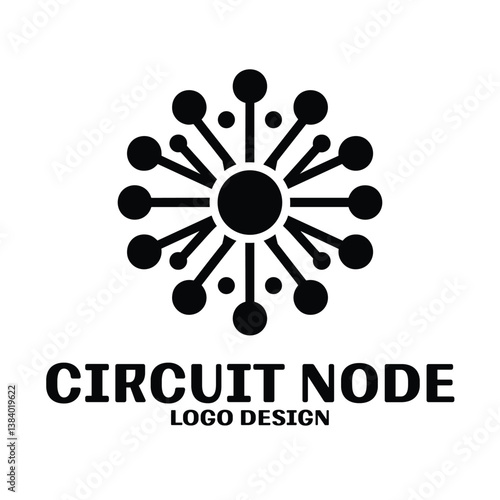 Circuit Node Vector Logo Design