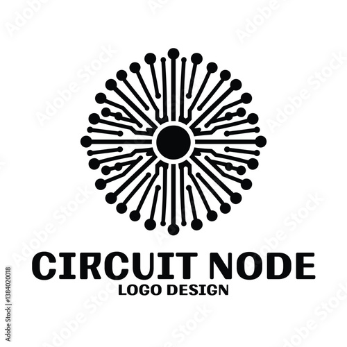 Circuit Node Vector Logo Design