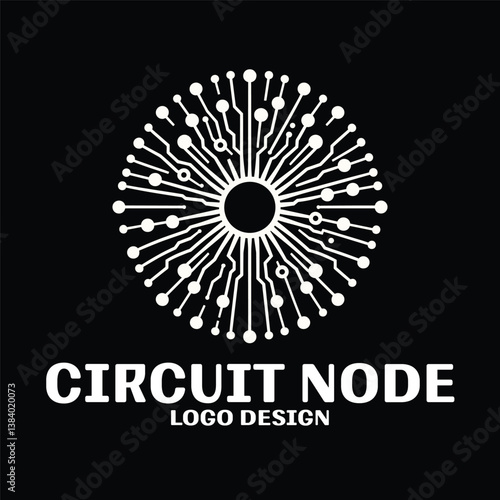 Circuit Node Vector Logo Design