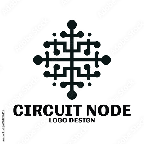 Circuit Node Vector Logo Design
