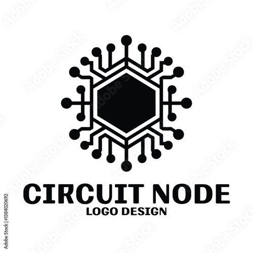 Circuit Node Vector Logo Design