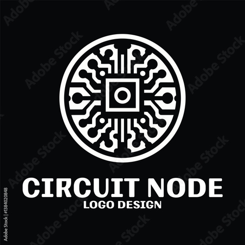 Circuit Node Vector Logo Design