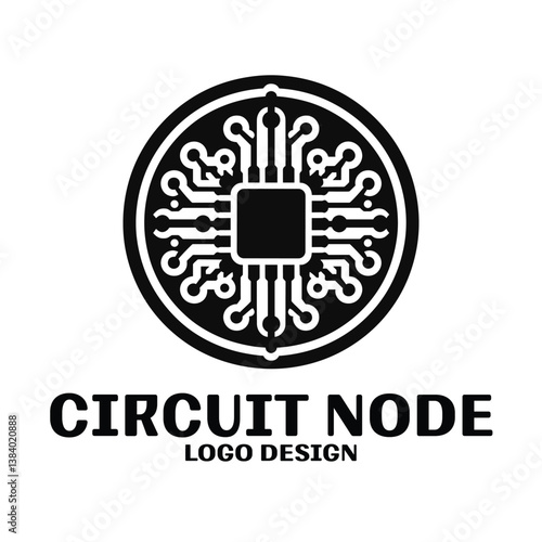 Circuit Node Vector Logo Design