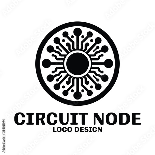 Circuit Node Vector Logo Design
