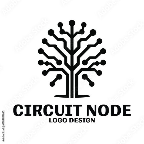 Circuit Node Vector Logo Design