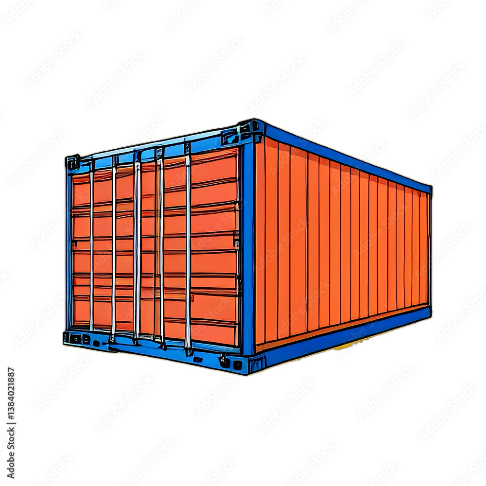Fototapeta premium container cargo freight containers icon on transparent background