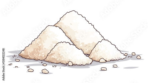 Hand drawn salt cartoon vector illustration isolated on white background