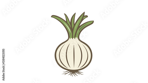 Onion whole onion flat simple design vector illustration isolated on white background