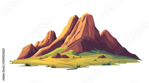 Vector design of beautiful big mountain vector illustration isolated on white background
