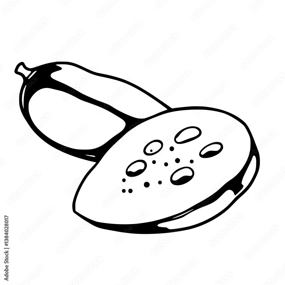 Simple Line Drawing Of A Halved Lotus Seed Pod Simple Line Drawing Of A Halved Lotus Seed Pod