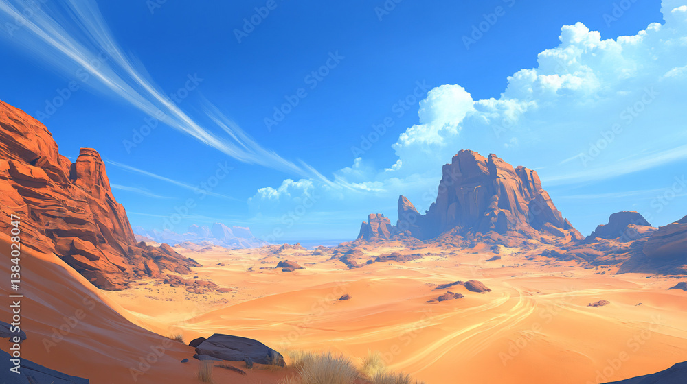 Fototapeta premium Desert landscape panorama