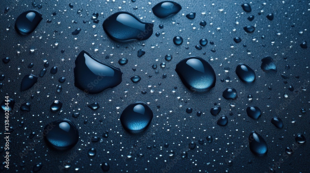 water droplets on a black surface water droplets on a black surface