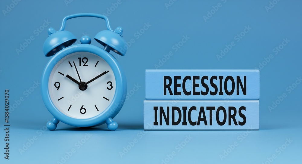 Blue Alarm Clock and Recession Indicators Blocks: Time Running Out for Economic Stability Blue Alarm Clock and Recession Indicators Blocks: Time Running Out for Economic Stability