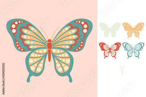 Butterfly multilayered 3d paper craft design for crafting