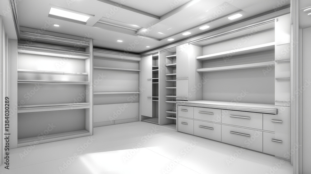 Cabinet mockup in modern empty room,white wall, 3d rendering Cabinet mockup in modern empty room,white wall, 3d rendering