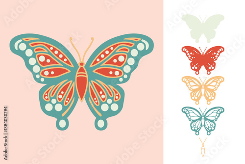 Butterfly multilayered 3d paper craft design for crafting