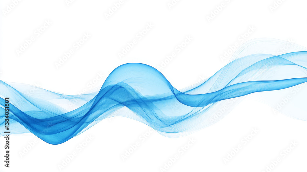 Fototapeta premium Set of blue sea waves isolated on white background, also a logo idea. Jpeg (bitmap) version also available in gallery