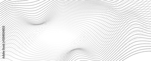 Wallpaper Mural Abstract Waving Particle Technology Background Design. Abstract wave moving dots flow particles, hi-tech and big data background design for brochures, Torontodigital.ca