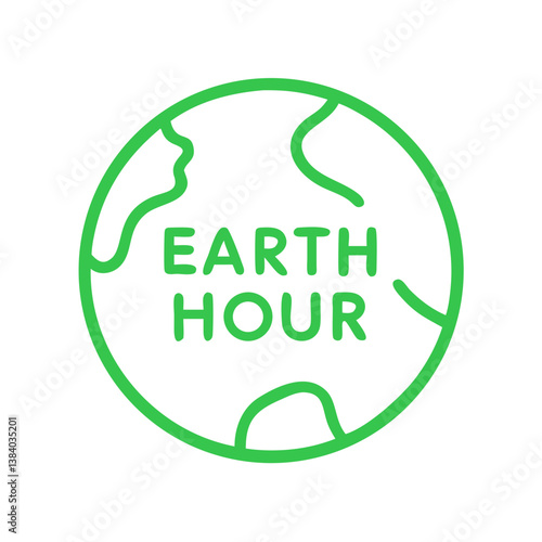 Earth Hour logo symbolizing environmental awareness, icon, vector 