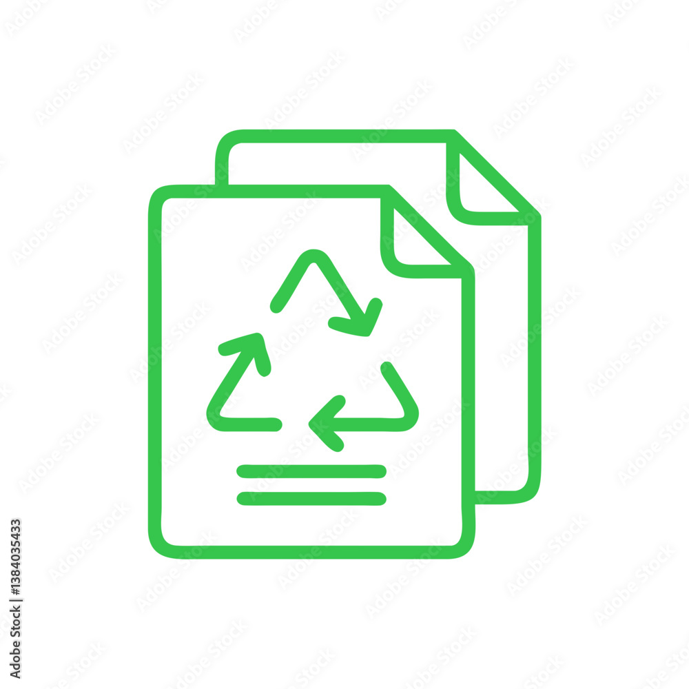 Eco-friendly Paper Recycling Icon, Vector Eco-friendly Paper Recycling Icon, Vector