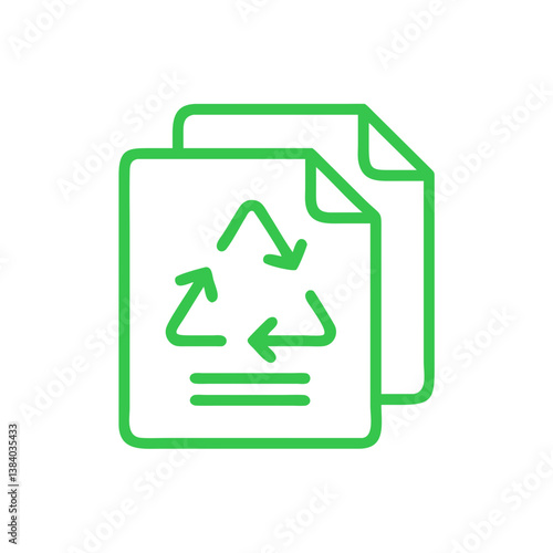 Eco-friendly Paper Recycling Icon, Vector