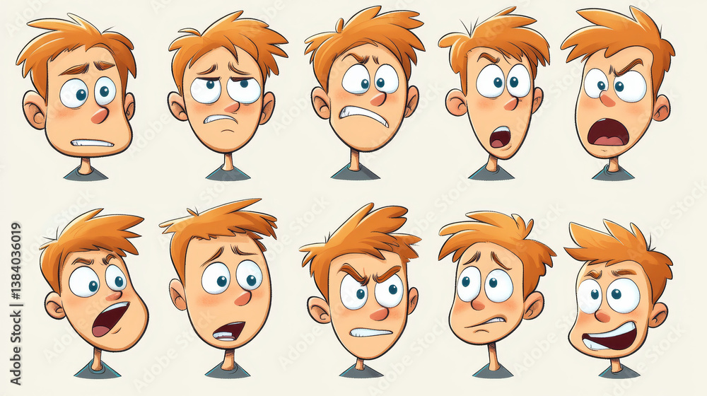 Cartoon emotions faces set for comics design, such logo. Jpeg version also available in gallery Cartoon emotions faces set for comics design, such logo. Jpeg version also available in gallery