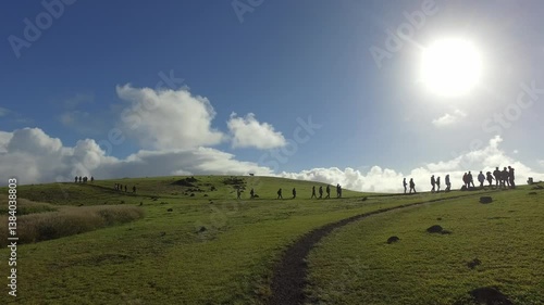 Exploring the scenic Orongo volcano at Easter Island