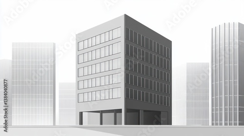 Wallpaper Mural Modern office building city skyline urban landscape design Torontodigital.ca