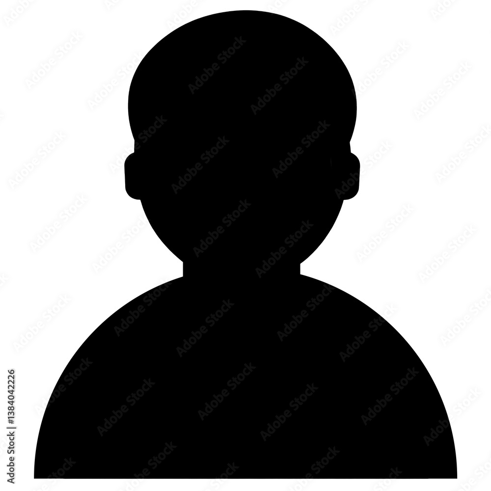 Minimalist Silhouette of a Male Avatar. Anonymous Profile Icon in Black. Minimalist Silhouette of a Male Avatar. Anonymous Profile Icon in Black.