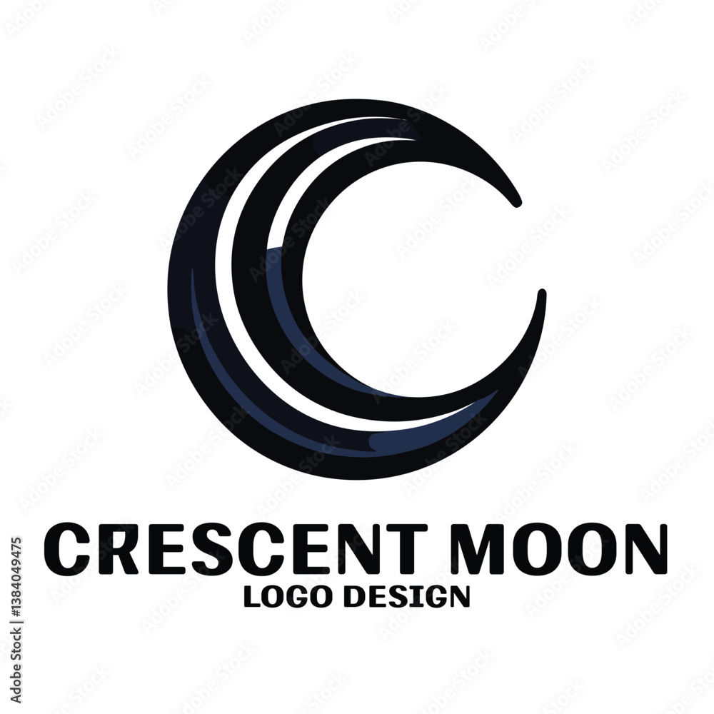 Fototapeta premium Crescent Moon Vector Logo Design