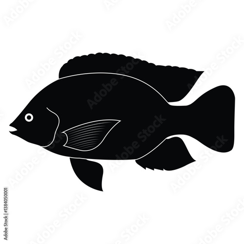  tilapia fish outline coloring book design