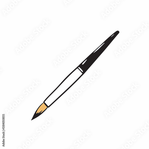 Paintbrush tool renders stroke isolated design element drawing stationery art