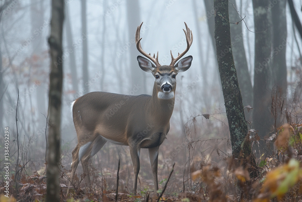Deer in the Foggy Forest Deer in the Foggy Forest