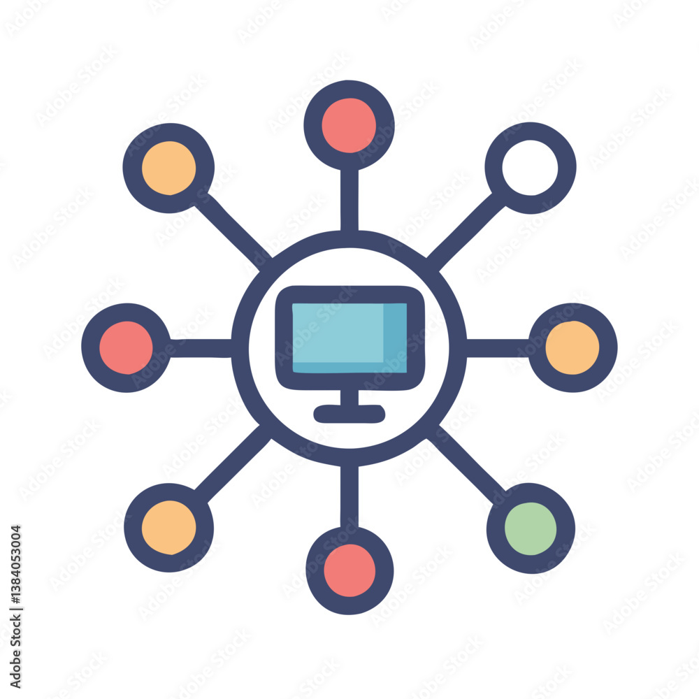 Connection Icon for Digital Networking Connection Icon for Digital Networking
